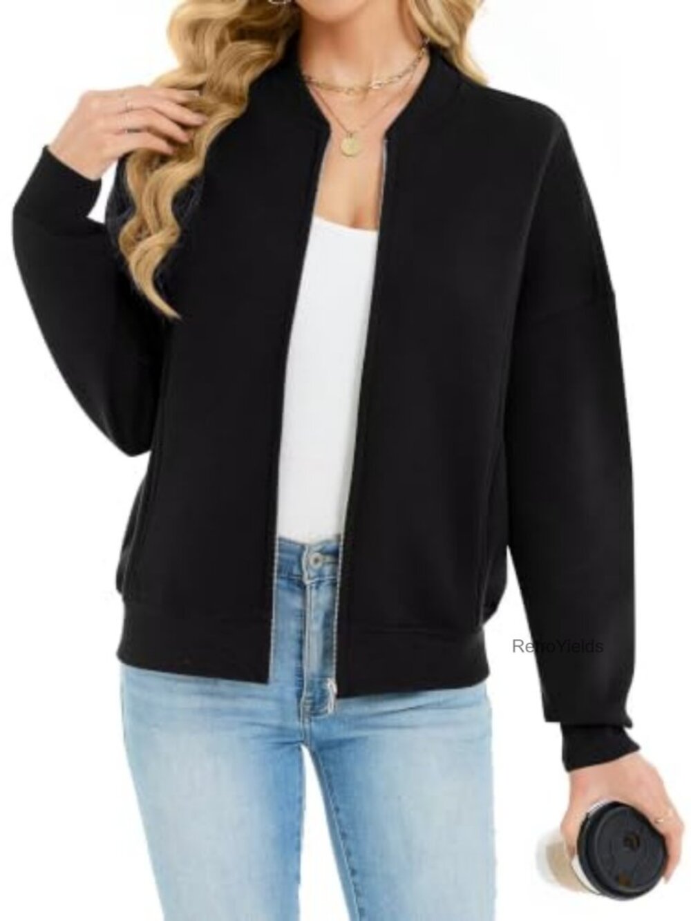 Fleece Lined Zip Up Sweatshirt Cardigan Casual Jacket with Pockets
